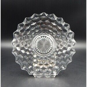 Fostoria American Cubist Style Clear 12 Inch Sandwich Dessert Serving Plate